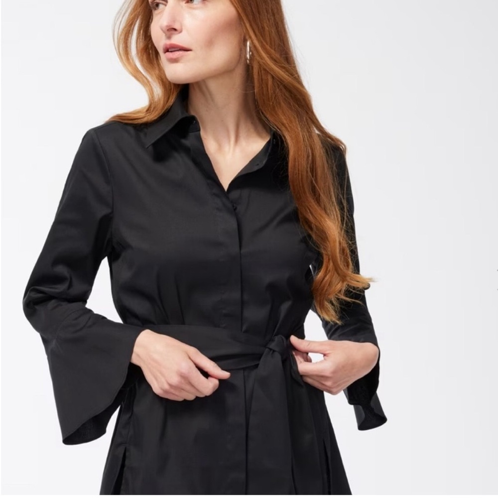 NWT Chico’s Black Label Poplin Top - Picture 2 of 9